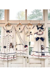 Mademoiselle Pearl Navy Bear Blouses, Skirt and One Piece(Reservation/Full Payment Without Shipping)